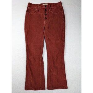 Madewell Womens Cali Demi-Boot Corduroy Pants Size 29 Rust